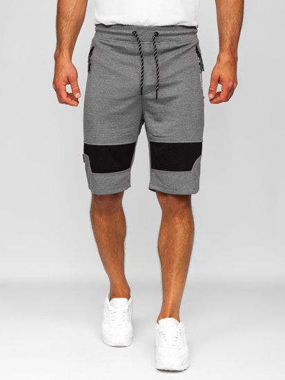 Men's Sweat Shorts Grey-Black Bolf Q3877