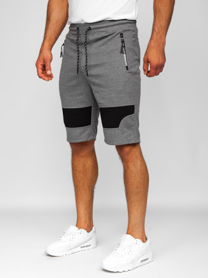 Men's Sweat Shorts Grey-Black Bolf Q3877