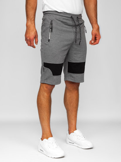 Men's Sweat Shorts Grey-Black Bolf Q3877