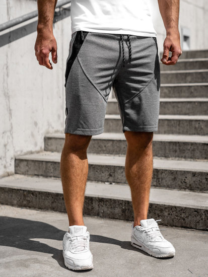 Men's Sweat Shorts Grey-Black Bolf Q3878