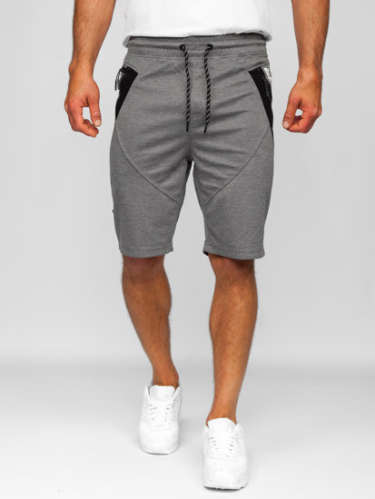 Men's Sweat Shorts Grey-Black Bolf Q3878