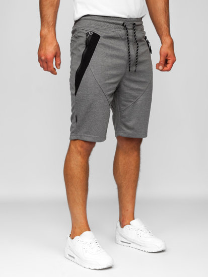 Men's Sweat Shorts Grey-Black Bolf Q3878