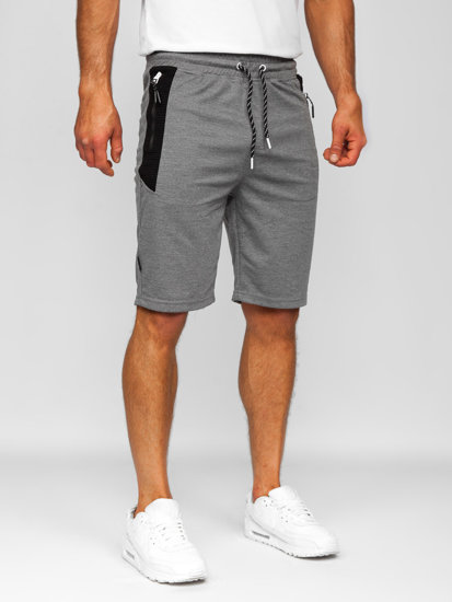 Men's Sweat Shorts Grey-White Bolf Q3874