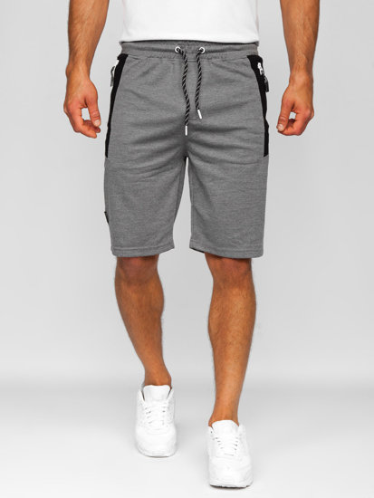 Men's Sweat Shorts Grey-White Bolf Q3874