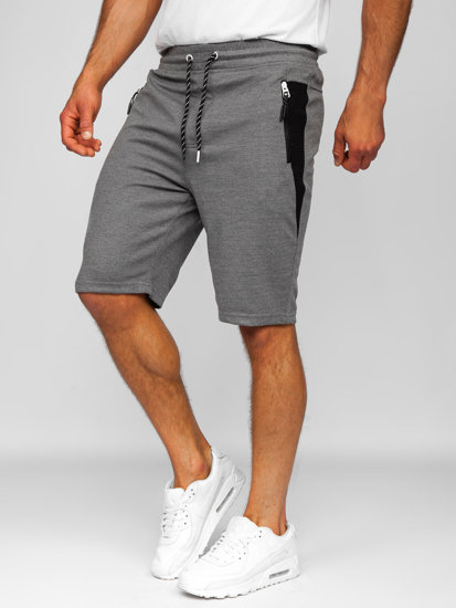 Men's Sweat Shorts Grey-White Bolf Q3876