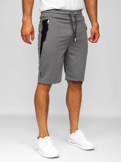 Men's Sweat Shorts Grey-White Bolf Q3876