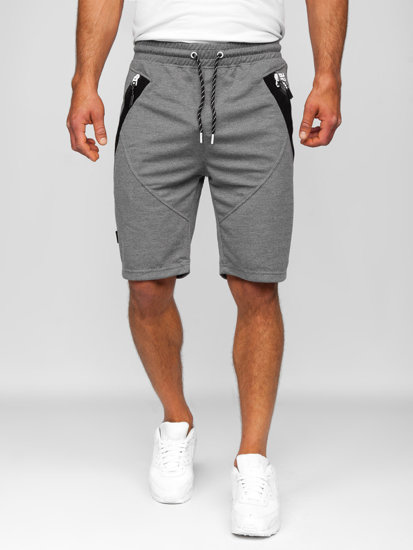 Men's Sweat Shorts Grey-White Bolf Q3878