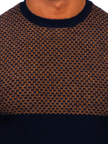 Men's Sweater Camel-Navy Blue Bolf W15-634