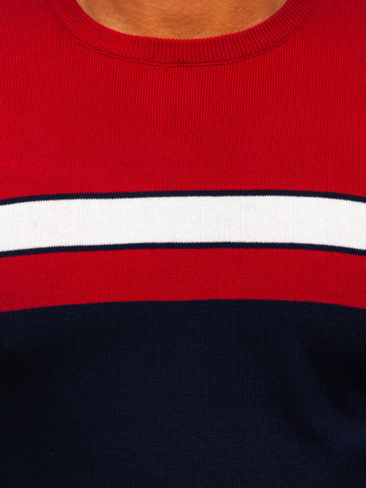 Men's Sweater Red-Navy Blue Bolf H2107