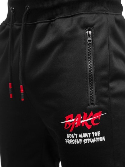 Men's Sweatpants Black-Red Bolf K50005