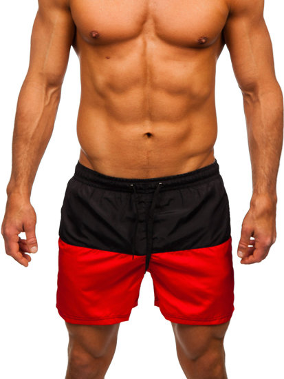 Men's Swimming Trunks Black-Red Bolf HM058