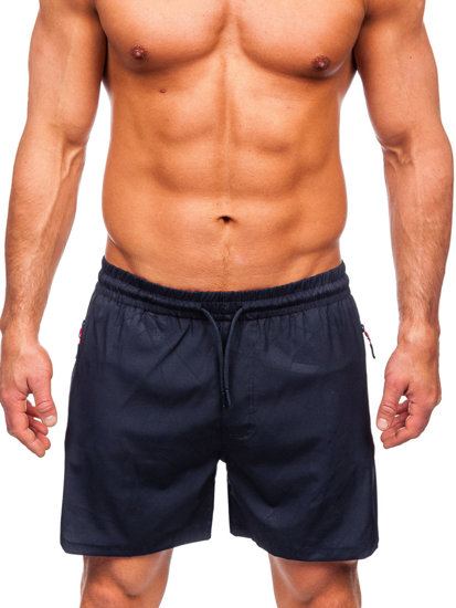 Men's Swimming Trunks Navy Blue-Red Bolf 7713