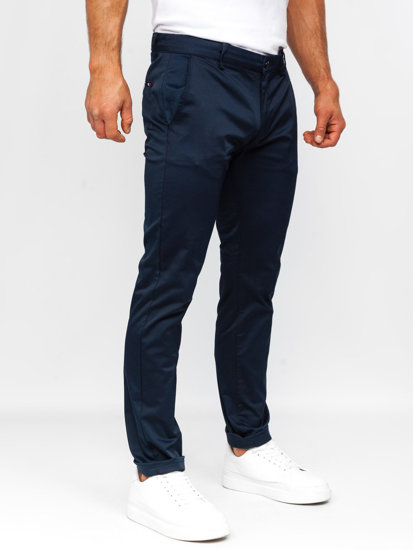 Men's Textile Chino Pants Navy Blue Bolf KA9810