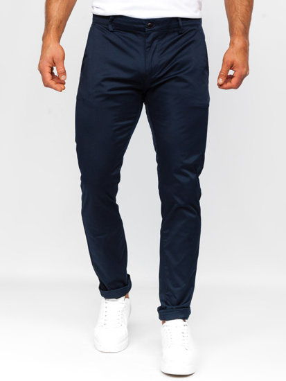 Men's Textile Chino Pants Navy Blue Bolf KA9810