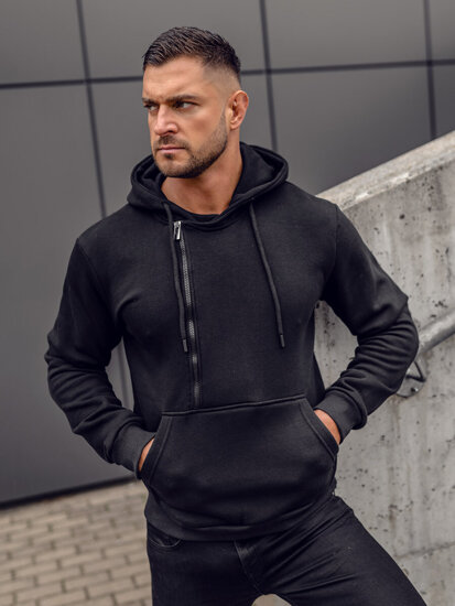 Men's Thick Hoodie Black Bolf 02-A