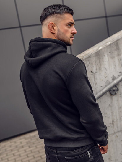 Men's Thick Hoodie Black Bolf 02-A