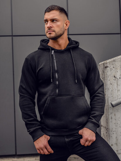 Men s Thick Hoodie Black Bolf 02 A