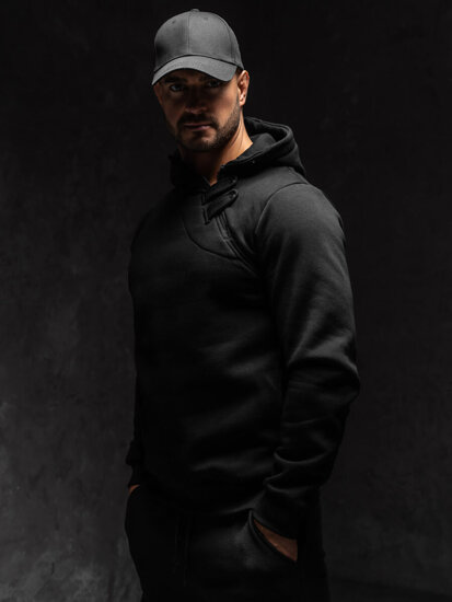 Men's Thick Hoodie Black Bolf 06