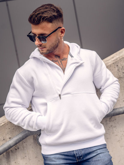 Men's Thick Hoodie White Bolf 02A