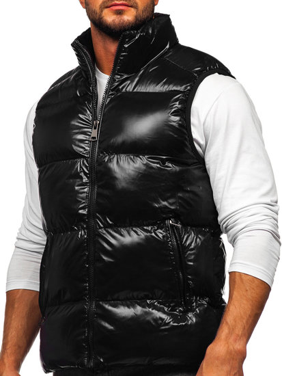 Men's Thick Quilted Gilet Black Bolf 9968