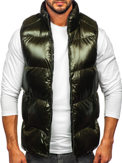 Men's Thick Quilted Gilet Green Bolf 9968