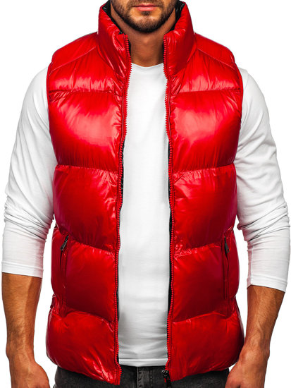 Men's Thick Quilted Gilet Red Bolf 9968