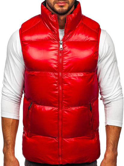 Men's Thick Quilted Gilet Red Bolf 9968