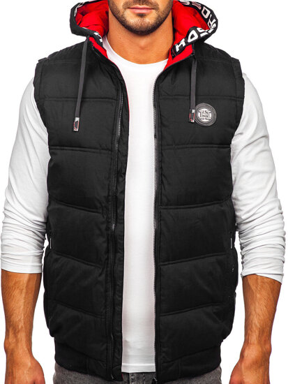 Men's Thick Quilted Gilet with hood Black Bolf 84M3027