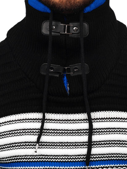 Men's Thick Stand Up Sweater Black-Blue Bolf 2026