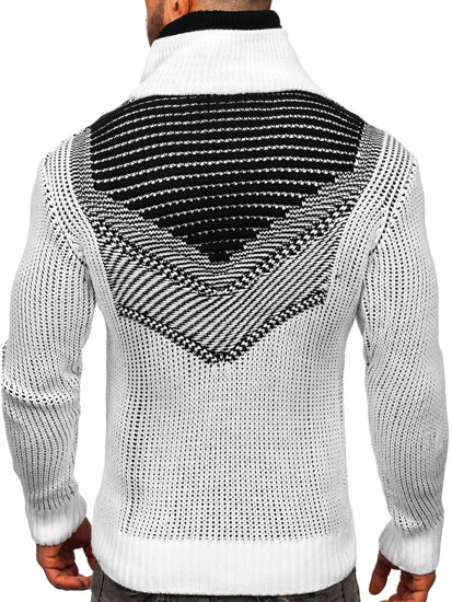 Men's Thick Stand Up Sweater White Bolf 2027