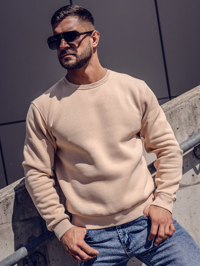 Men's Thick Sweatshirt Beige Bolf 2001A