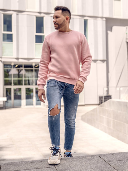 Men's Thick Sweatshirt Light Pink Bolf 2001A