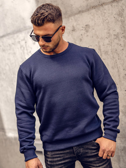 Men's Thick Sweatshirt Navy Blue Bolf 2001A