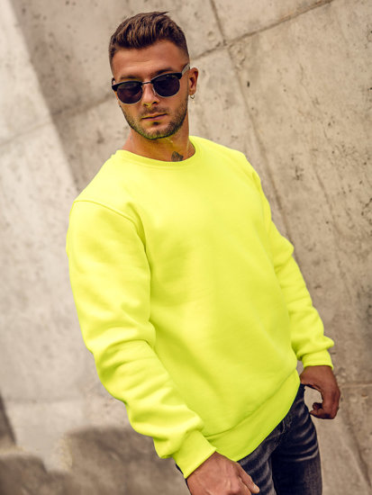 Men's Thick Sweatshirt Yellow-Neon Bolf 2001A