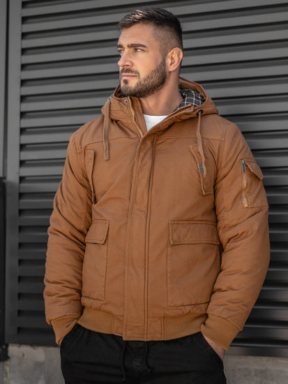 Men's Thick Winter Cotton Jacket Camel Bolf 1890A