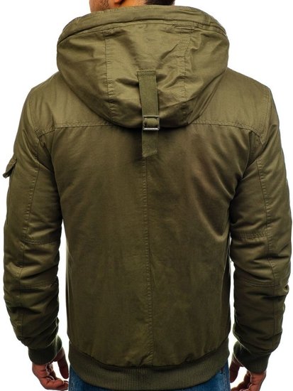 Men's Thick Winter Cotton Jacket Green Bolf 1890