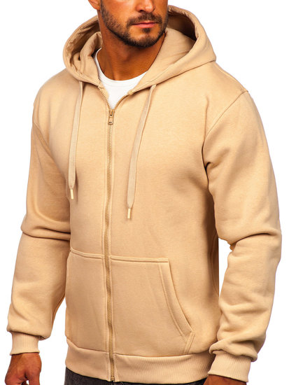 Men's Thick Zip Hoodie Beige Bolf 2008