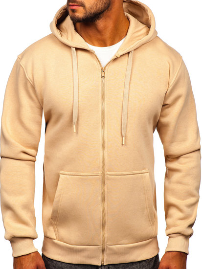 Men's Thick Zip Hoodie Beige Bolf 2008