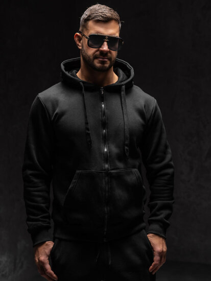 Men's Thick Zip Hoodie Black Bolf 2008