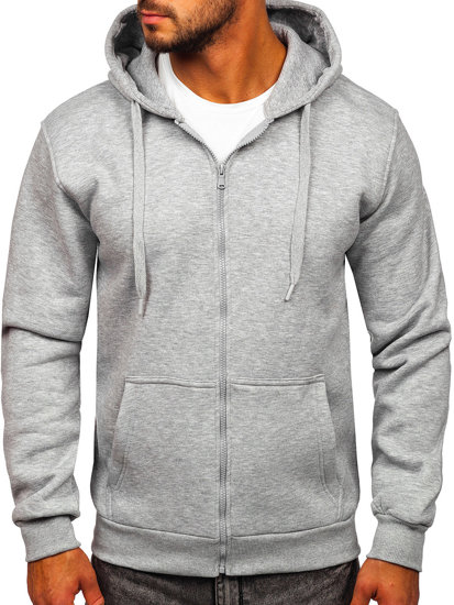 Men's Thick Zip Hoodie Dark Grey Bolf 2008