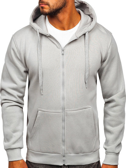 Men's Thick Zip Hoodie Grey Bolf 2008