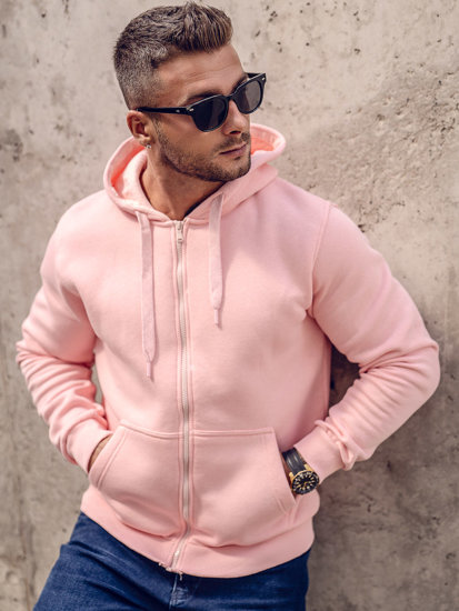 Men's Thick Zip Hoodie Light Pink Bolf 2008A