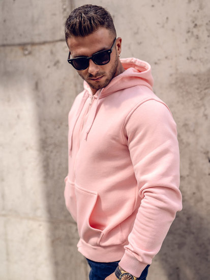 Men's Thick Zip Hoodie Light Pink Bolf 2008A