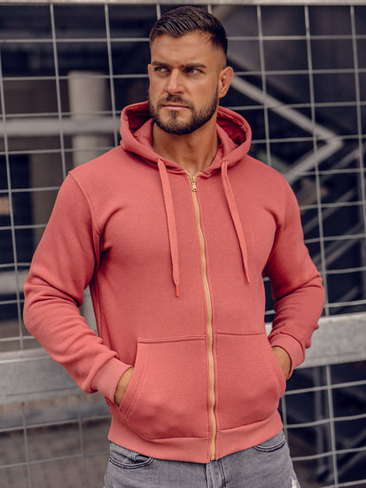 Men's Thick Zip Hoodie Salmon Bolf 2008A