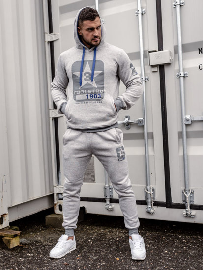 Men's Tracksuit with hood Grey Bolf 8C59A