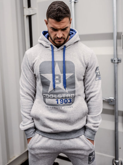 Men's Tracksuit with hood Grey Bolf 8C59A