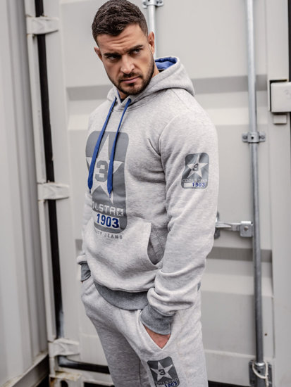 Men's Tracksuit with hood Grey Bolf 8C59A