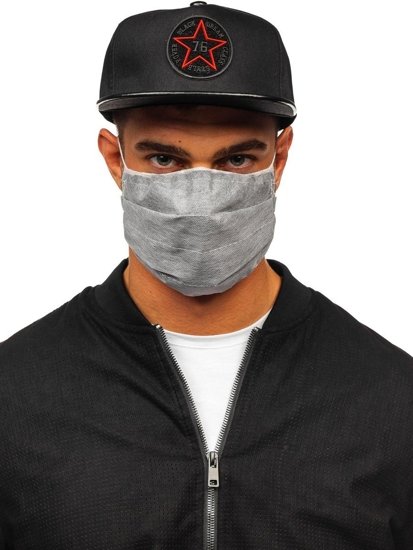 Men's Triple-layered Reusable Protective Face Mask Grey Bolf 02