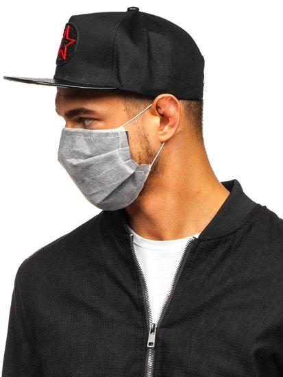 Men's Triple-layered Reusable Protective Face Mask Grey Bolf 02