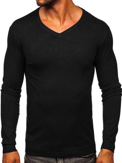 Men's V-neck Sweater Black Bolf MMB601